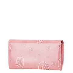 カルティエ ハッピーバースデー 長財布 ピンク エナメル レディース CARTIER 【中古】