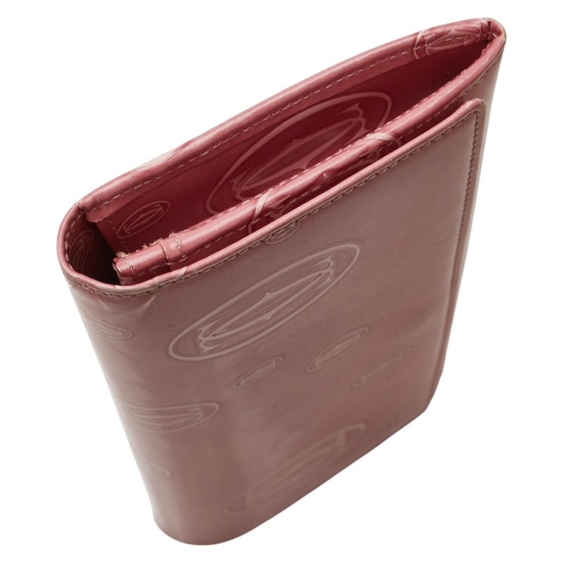 カルティエ ハッピーバースデー 長財布 ピンク エナメル レディース CARTIER 【中古】