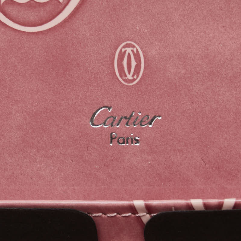 カルティエ ハッピーバースデー 長財布 ピンク エナメル レディース CARTIER 【中古】