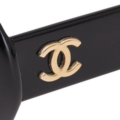 シャネル ココマーク ラウンド サングラス 01453 94305 ブラック プラスチック レディース CHANEL 【中古】
