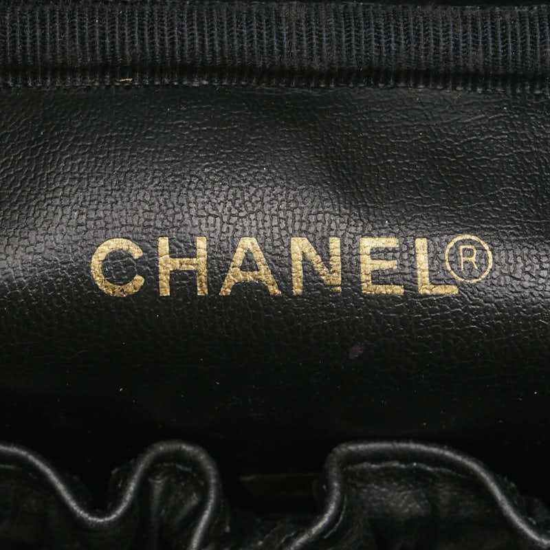 シャネル ココマーク バニティバッグ 化粧ポーチ ブラック キャビアスキン レディース CHANEL 【中古】
