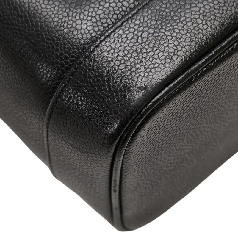 シャネル ココマーク バニティバッグ 化粧ポーチ ブラック キャビアスキン レディース CHANEL 【中古】