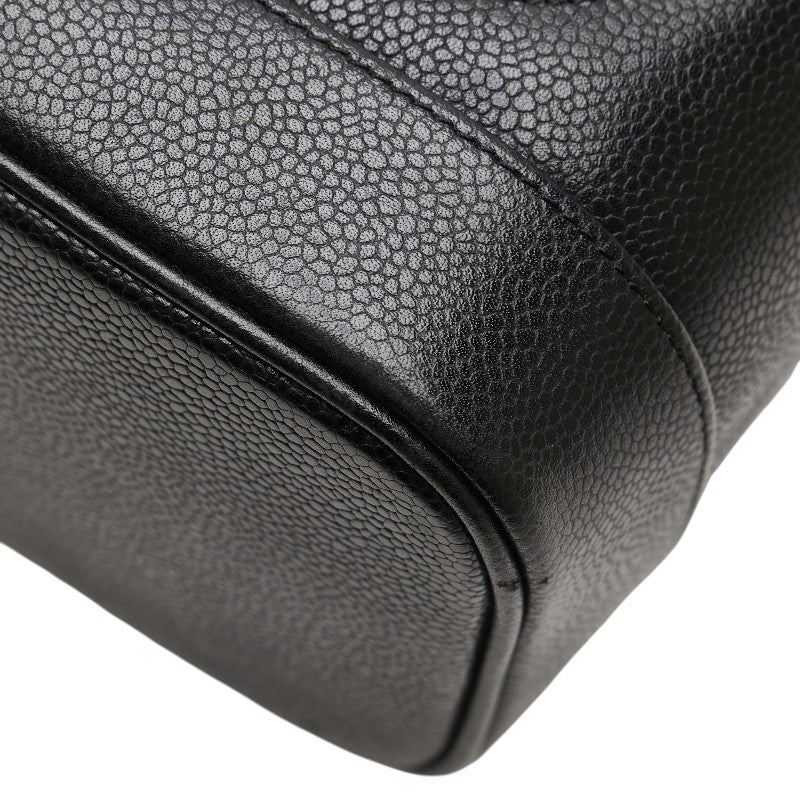 シャネル ココマーク バニティバッグ 化粧ポーチ ブラック キャビアスキン レディース CHANEL 【中古】