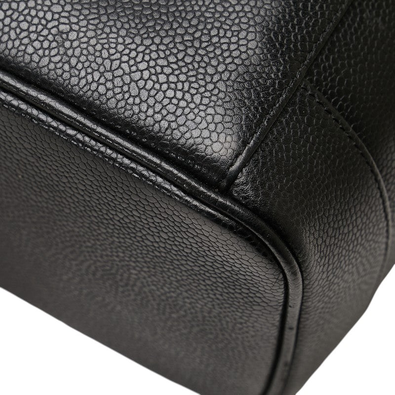 シャネル ココマーク バニティバッグ 化粧ポーチ ブラック キャビアスキン レディース CHANEL 【中古】
