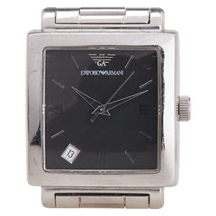 エンポリオ アルマーニ 腕時計 AR-5303 クオーツ ブラック文字盤 ステンレススチール メンズ Emporio Armani 【中古】