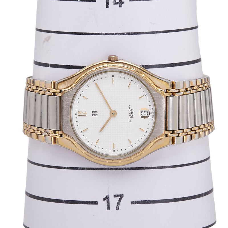 ジバンシー 腕時計 クオーツ ホワイト文字盤 ステンレススチール メッキ メンズ Givenchy 【中古】