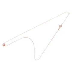 ヨンドシー K10PG ピンクゴールド トルマリン ハート クローバー モチーフ ネックレス レディース 4℃ 【中古】