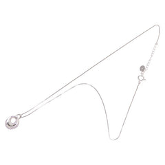 ヨンドシー K18WG ホワイトゴールド ダイヤ 色石 ベネチアン チェーン ネックレス レディース 4℃ 【中古】