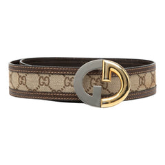 グッチ GGキャンバス オールドグッチ ベルト サイズ70 ベージュ ブラウン キャンバス レザー レディース GUCCI 【中古】