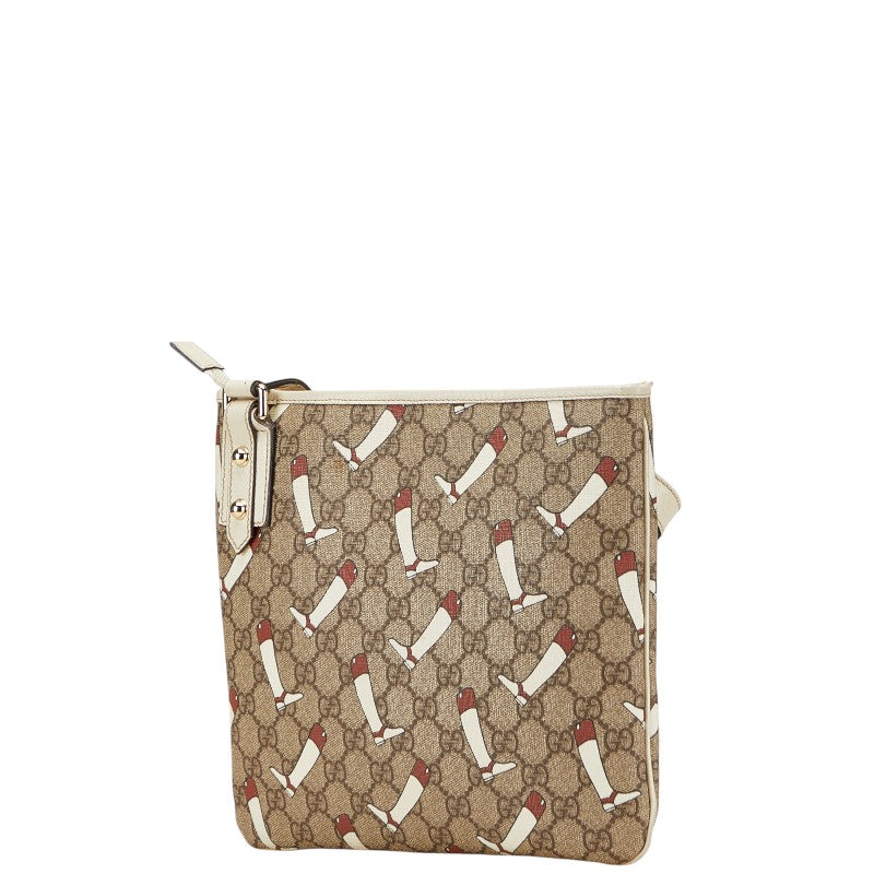 グッチ GGスプリーム ブーツ柄 斜め掛け ショルダーバッグ 257246 ベージュ マルチカラー PVC レザー レディース GUCCI 【中古】