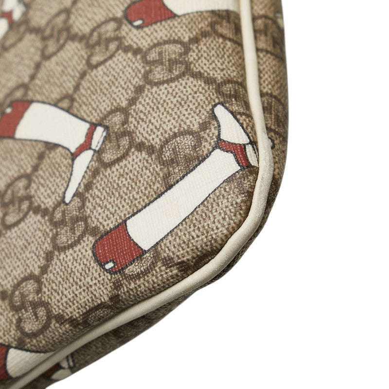 グッチ GGスプリーム ブーツ柄 斜め掛け ショルダーバッグ 257246 ベージュ マルチカラー PVC レザー レディース GUCCI 【中古】