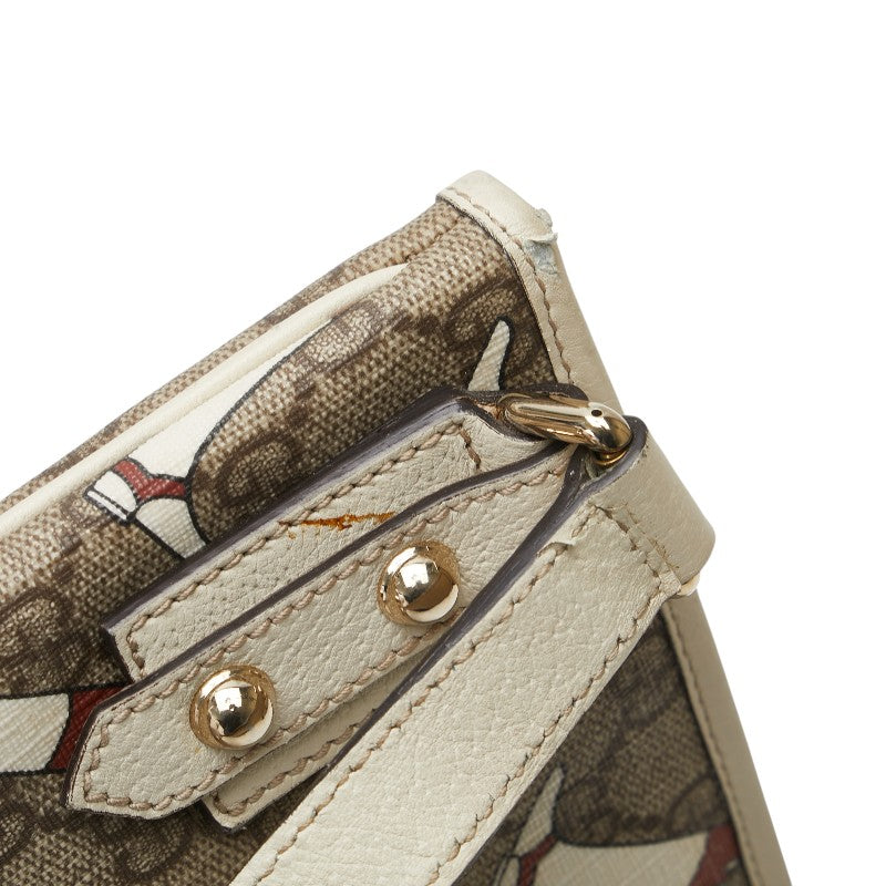 グッチ GGスプリーム ブーツ柄 斜め掛け ショルダーバッグ 257246 ベージュ マルチカラー PVC レザー レディース GUCCI 【中古】