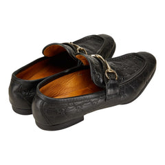 グッチ グッチシマ ホースビット ローファー サイズ:42 ブラック レザー メンズ GUCCI 【中古】