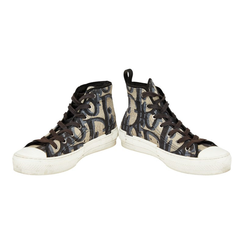 ディオール B23 オブリーク ハイカットスニーカー ベージュ キャンバス ラバー メンズ Dior 【中古】