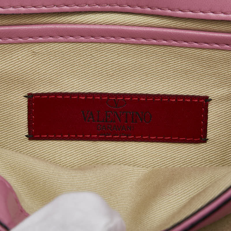 ヴァレンティノ スタッズ ショルダーバッグ ピンク レザー レディース VALENTINO 【中古】
