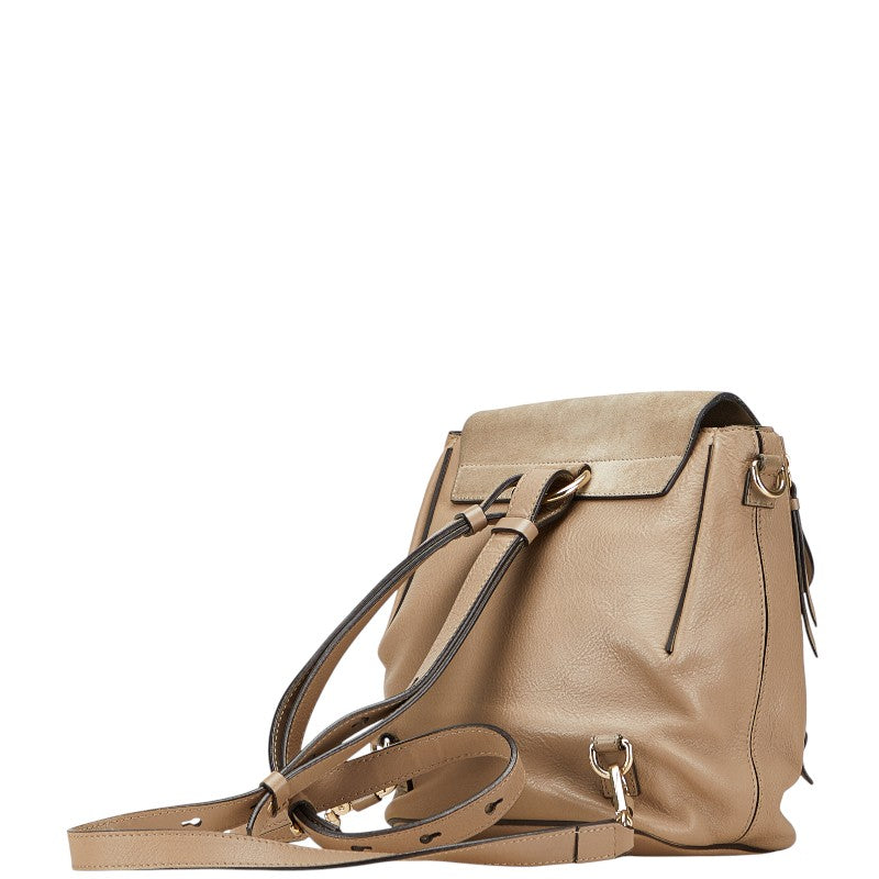 クロエ フェイ リュック バックパック ショルダーパック 2WAY ベージュ レザー スウェード レディース Chloe 【中古】