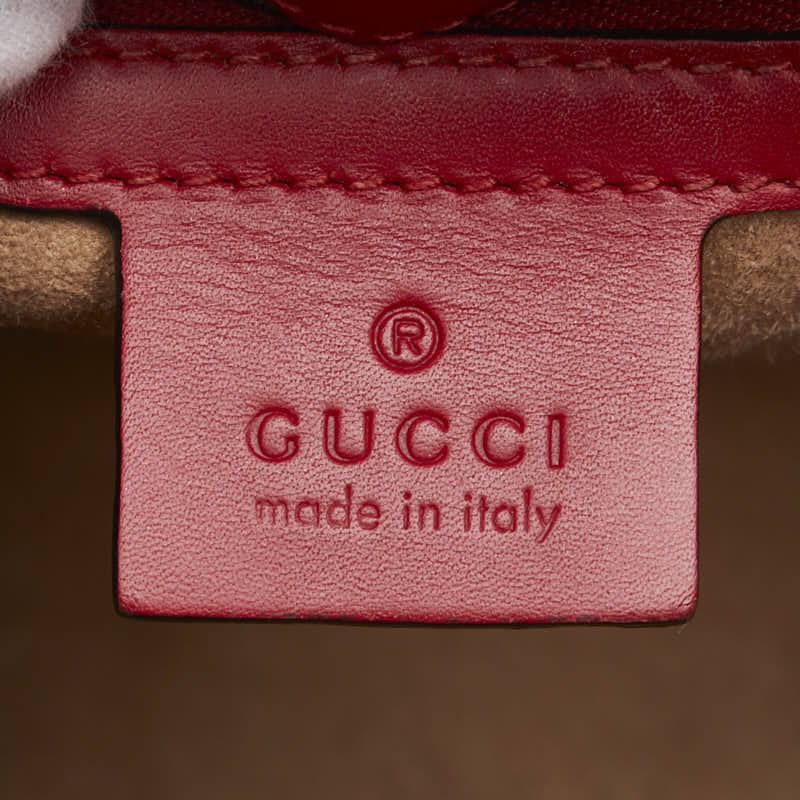 グッチ シルヴィ ショルダーバッグ 421882 レッド ネイビー レザー レディース GUCCI 【中古】