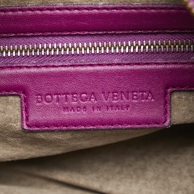 ボッテガヴェネタ イントレチャート ハンドバッグ ミニボストンバッグ パープル レザー レディース BOTTEGAVENETA 【中古】