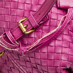 ボッテガヴェネタ イントレチャート ハンドバッグ ミニボストンバッグ パープル レザー レディース BOTTEGAVENETA 【中古】