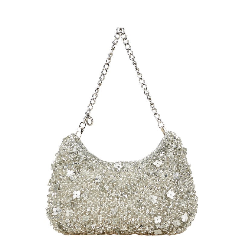 アンテプリマ フィオリトゥーラ ワイヤーバッグ チェーン ワンショルダーバッグ ハンドバッグ シルバー PVC レザー ビーズ レディース ANTEPRIMA 【中古】