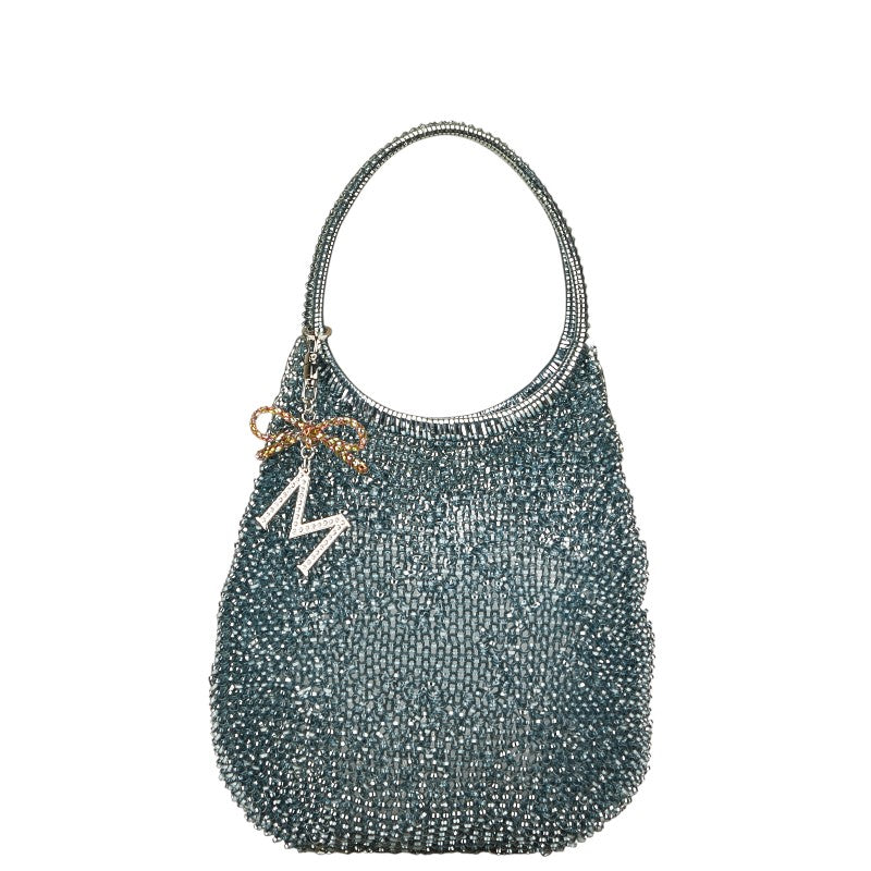 アンテプリマ ワイヤーバッグ リボン M ハンドバッグ ブルー PVC ラインストーン レディース ANTEPRIMA 【中古】