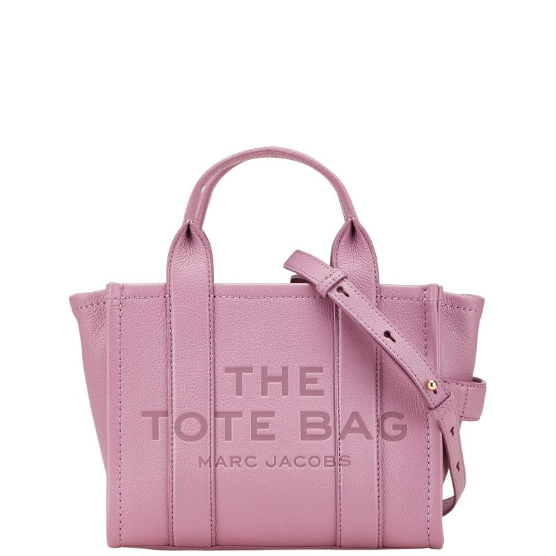 マークジェイコブス THE MICRO TOTE ザ ミディアム トートバッグ ハンドバッグ ショルダーバッグ 2WAY パープル ピンク系 レザー レディース MARC JACOBS 【中古】