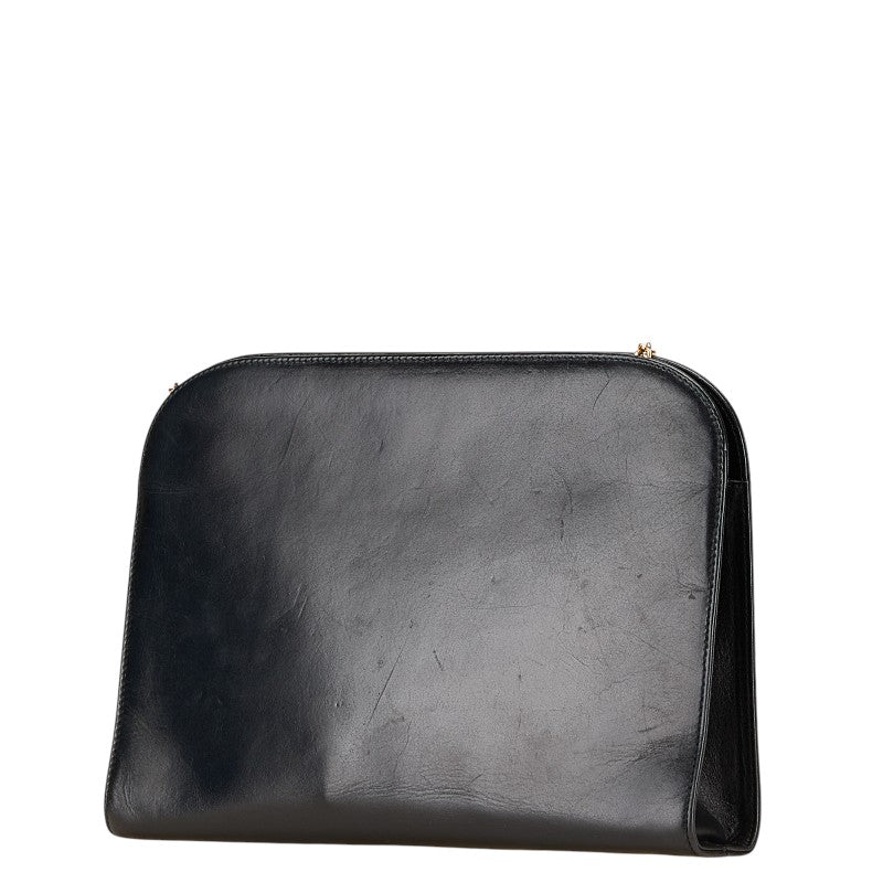 サルヴァトーレフェラガモ ガンチーニ チェーン ショルダーバッグ P21 0587 ブラック カーフレザー レディース Salvatore Ferragamo 【中古】