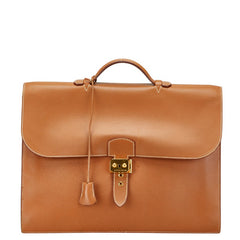 エルメス サックアデペッシュ38 ビジネスバッグ ブリーフケース ブラウン クシュベル レディース HERMES 【中古】
