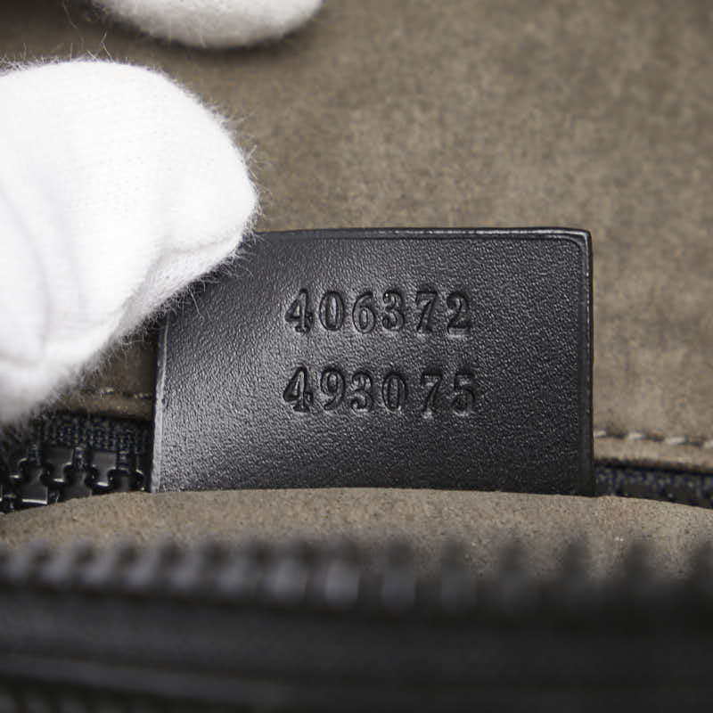 グッチ GGスプリーム ウエストバッグ 450946 ベージュ ブラック PVC レザー レディース GUCCI 【中古】