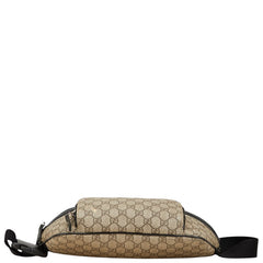 グッチ GGスプリーム ウエストバッグ 450946 ベージュ ブラック PVC レザー レディース GUCCI 【中古】
