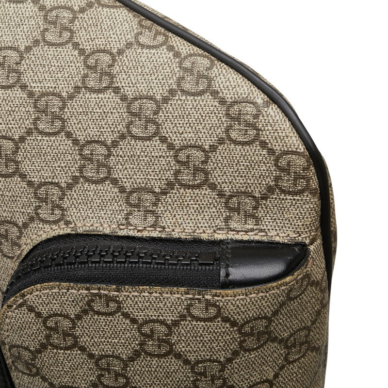 グッチ GGスプリーム ウエストバッグ 450946 ベージュ ブラック PVC レザー レディース GUCCI 【中古】