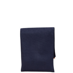 エルメス ボリード トラベルポーチ ポーチ ダークネイビー ブラウン コットン レディース HERMES 【中古】