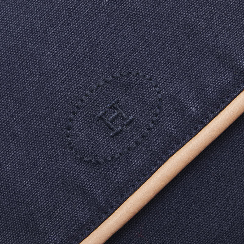 エルメス ボリード トラベルポーチ ポーチ ダークネイビー ブラウン コットン レディース HERMES 【中古】