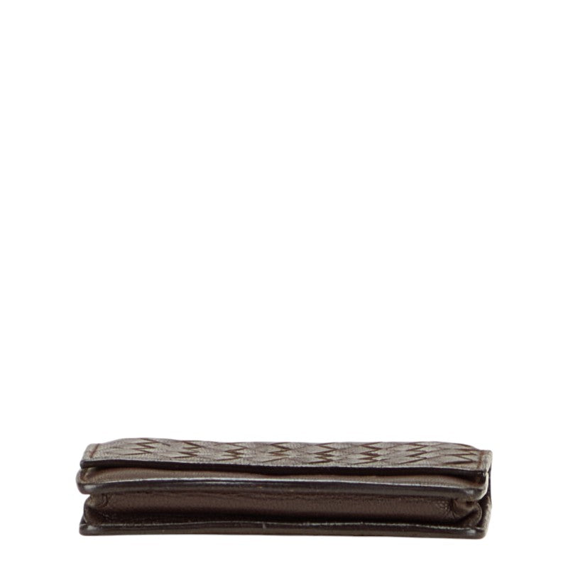 ボッテガヴェネタ イントレチャート カードケース 名刺入れ ブラウン レザー レディース BOTTEGAVENETA 【中古】