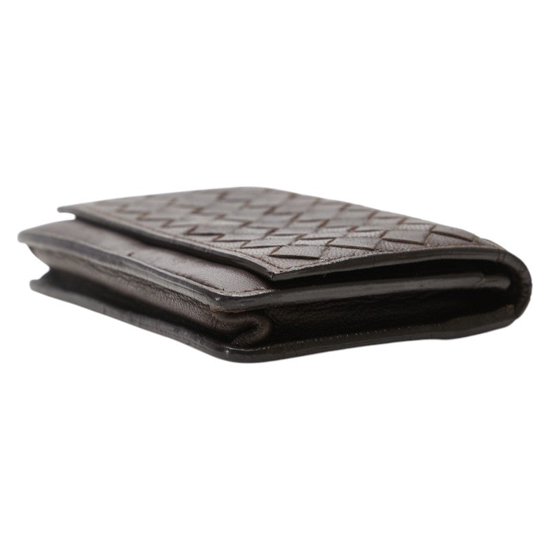 ボッテガヴェネタ イントレチャート カードケース 名刺入れ ブラウン レザー レディース BOTTEGAVENETA 【中古】