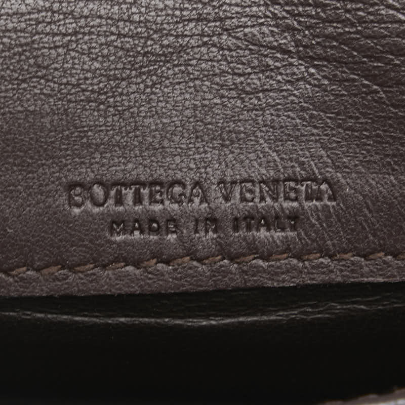 ボッテガヴェネタ イントレチャート カードケース 名刺入れ ブラウン レザー レディース BOTTEGAVENETA 【中古】