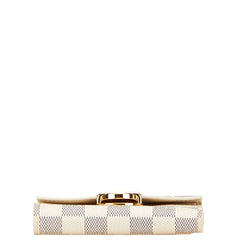 ルイ ヴィトン ダミエ アズール ポルト フォイユ コアラ 三つ折り財布 N60013 ホワイト PVC レザー レディース LOUIS VUITTON 【中古】