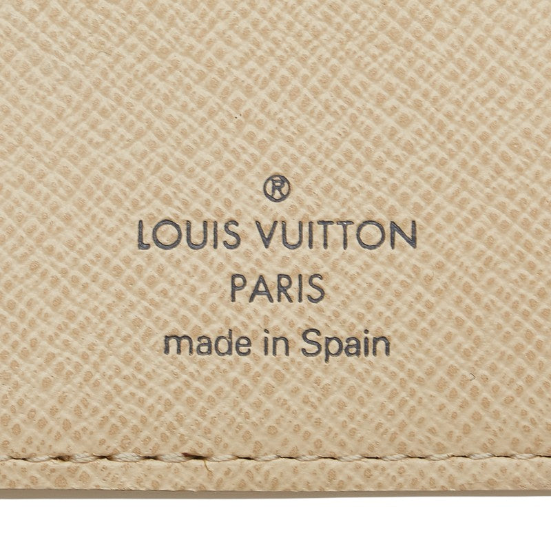 ルイ ヴィトン ダミエ アズール ポルト フォイユ コアラ 三つ折り財布 N60013 ホワイト PVC レザー レディース LOUIS VUITTON 【中古】