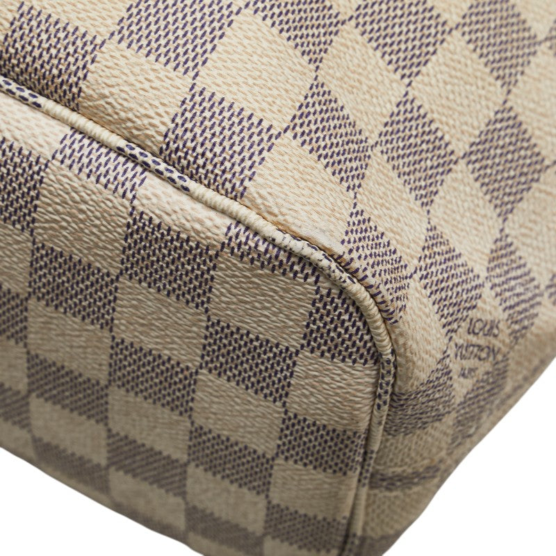 ルイ ヴィトン ダミエ アズール ネヴァーフルPM トートバッグ N51110 ホワイト PVC レザー レディース LOUIS VUITTON 【中古】