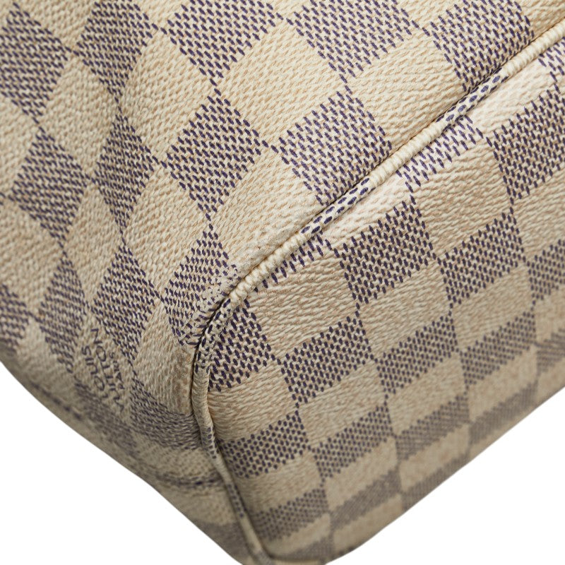ルイ ヴィトン ダミエ アズール ネヴァーフルPM トートバッグ N51110 ホワイト PVC レザー レディース LOUIS VUITTON 【中古】