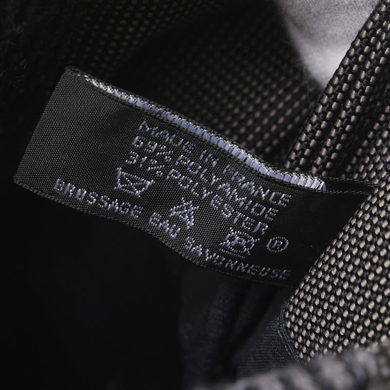 エルメス エールライン 斜め掛け ショルダーバッグ ポシェット グレー ブラック キャンバス レディース HERMES 【中古】