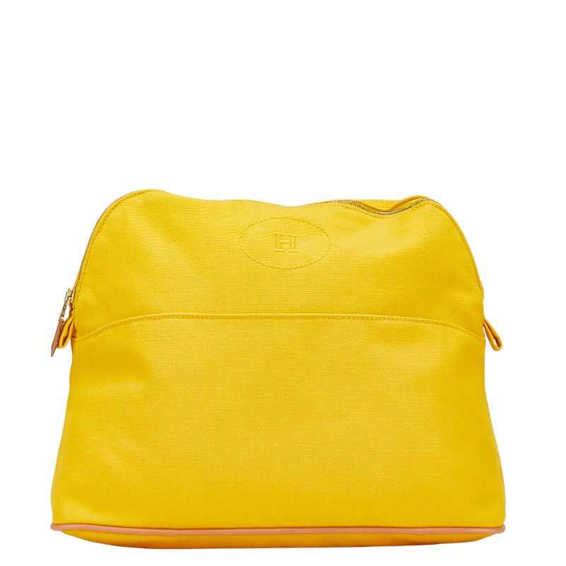 エルメス ボリードポーチ30 ポーチ 小物入れ イエロー キャンバス レザー レディース HERMES 【中古】