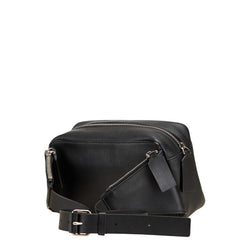 ヴァレンティノ Vロゴ ボディバッグ ウエストバッグ ブラック レザー レディース VALENTINO 【中古】