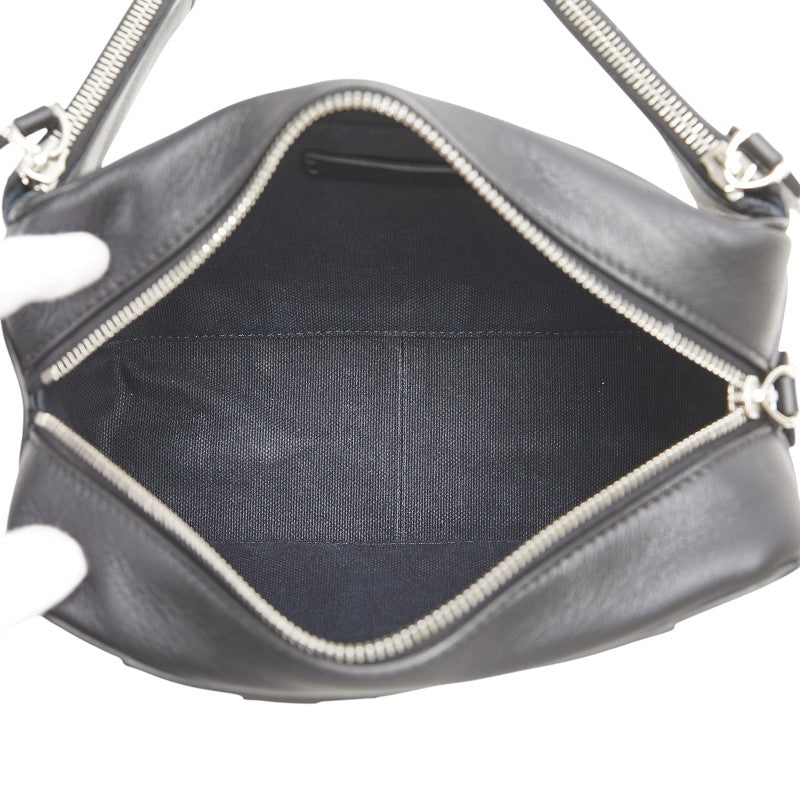 ヴァレンティノ Vロゴ ボディバッグ ウエストバッグ ブラック レザー レディース VALENTINO 【中古】