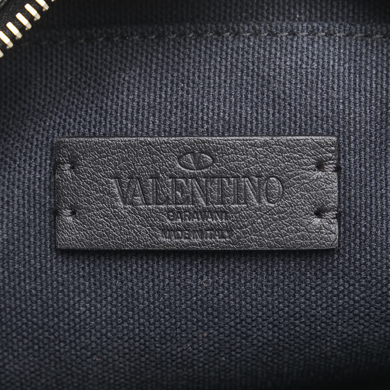 ヴァレンティノ Vロゴ ボディバッグ ウエストバッグ ブラック レザー レディース VALENTINO 【中古】