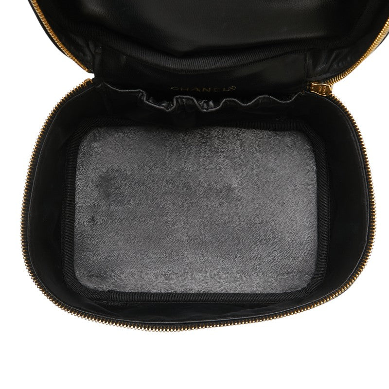 シャネル ココマーク バニティバッグ ハンドバッグ ブラック キャビアスキン レディース CHANEL 【中古】