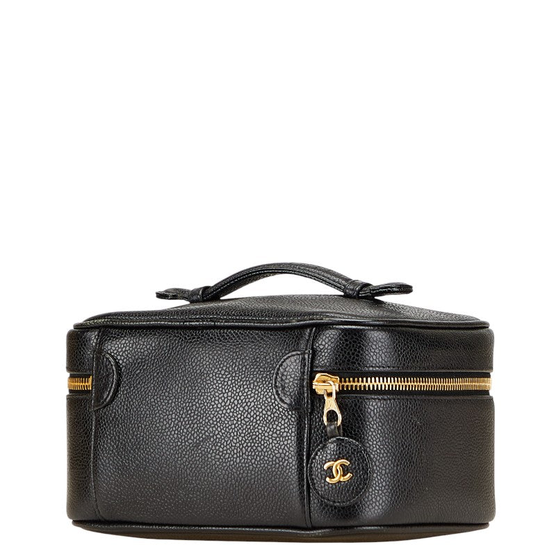 シャネル ココマーク バニティバッグ ハンドバッグ ブラック キャビアスキン レディース CHANEL 【中古】