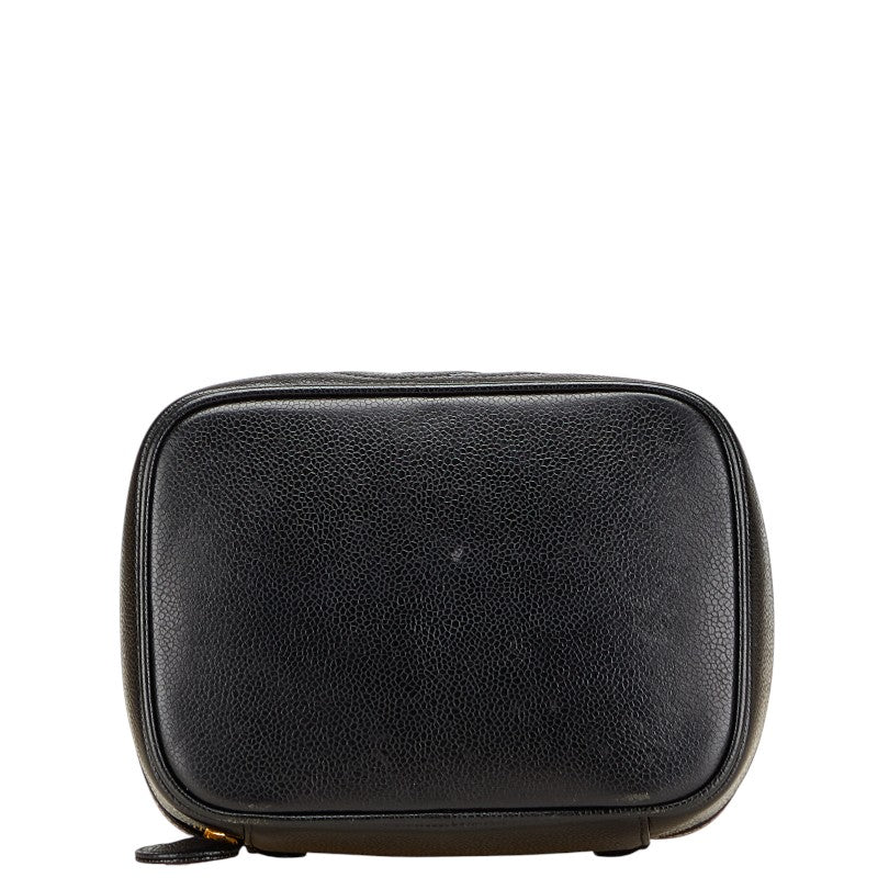 シャネル ココマーク バニティバッグ ハンドバッグ ブラック キャビアスキン レディース CHANEL 【中古】