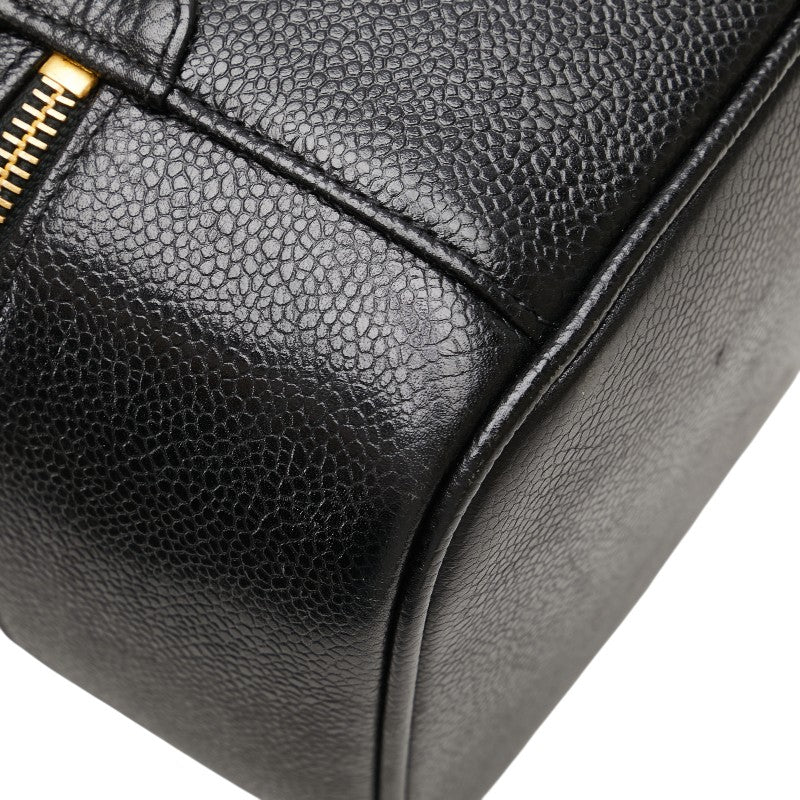シャネル ココマーク バニティバッグ ハンドバッグ ブラック キャビアスキン レディース CHANEL 【中古】