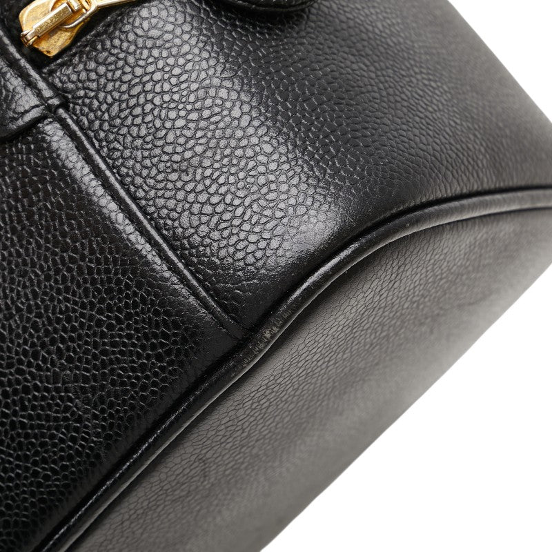 シャネル ココマーク バニティバッグ ハンドバッグ ブラック キャビアスキン レディース CHANEL 【中古】